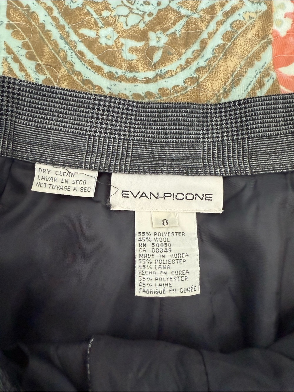 Evan Picone Gray Pleated High-Waist Tailored Trousers Wool blend size 8 Preppy - Picture 11 of 12